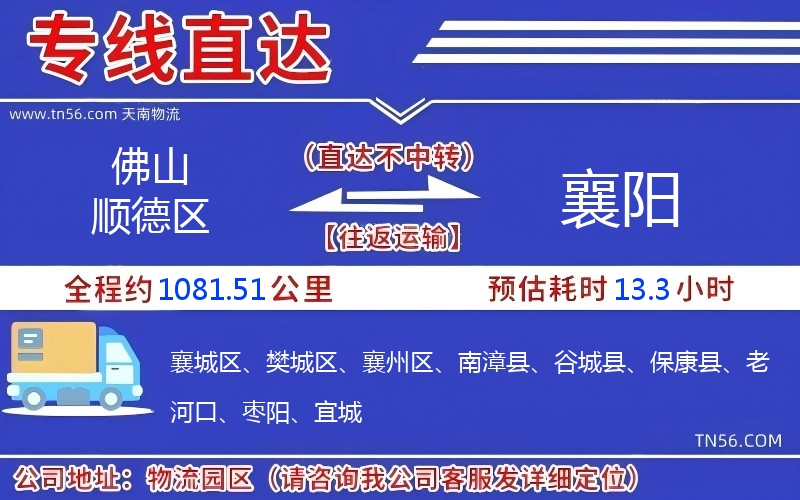 佛山順德區(qū)到襄陽物流公司 佛山順德區(qū)到襄陽物流公司