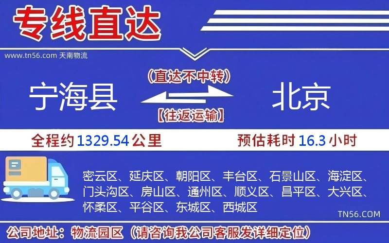 寧海縣到北京物流公司