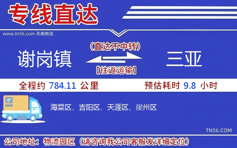 謝崗鎮到三亞物流公司 謝崗鎮到三亞物流公司