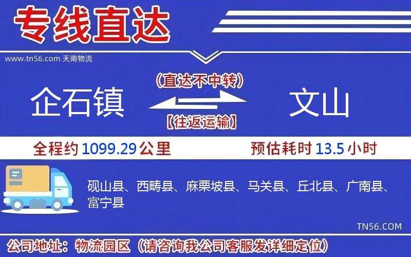 企石鎮到文山物流公司 企石鎮到文山物流公司