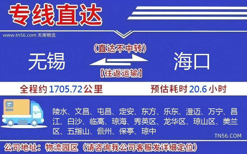 無錫到海口物流公司 無錫到海口物流公司